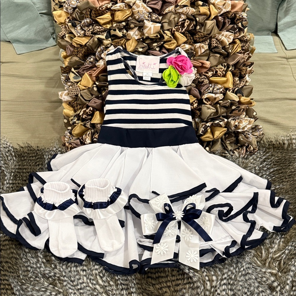 Biscotti kids dress size 2T-3T & socks and bow price is firm